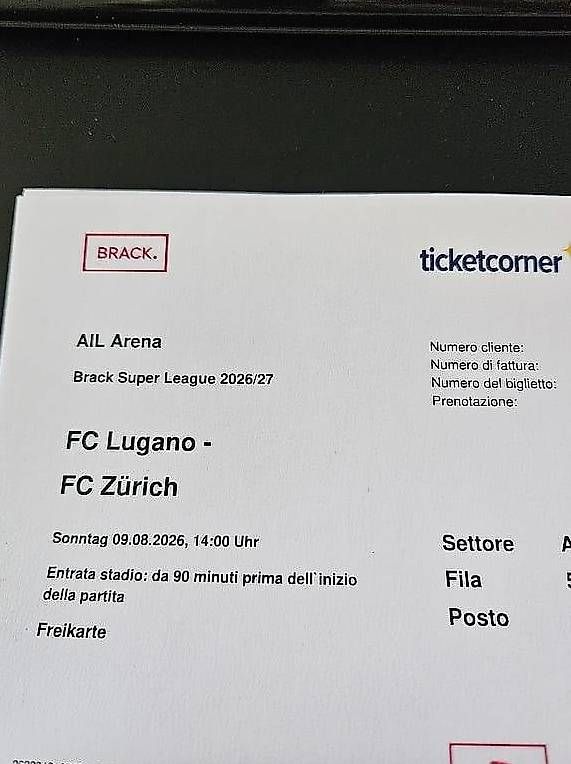 Biglietti: FC Lugano - FCZ – Usato da Muri AG venduto da Matthias.S