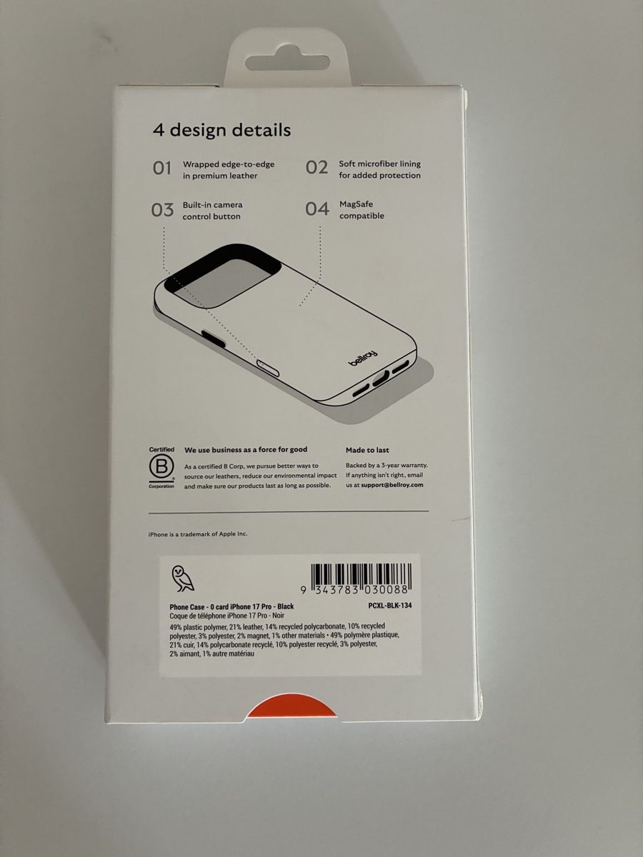 Apple Cover & Protezioni schermo: Bellroy iPhone 17pro Case Hülle Cover NEU schwarz  – Nuovo e nell'imballaggio originale da Kreuzlingen venduto da joeyjoey 1