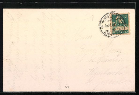 Cartoline postali: AK Gonten, Ortsansicht mit Ochse – Usato da Berlin venduto da bartko-reher 1