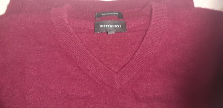 Westbury Pullover Cashmere rot V-Ausschnitt