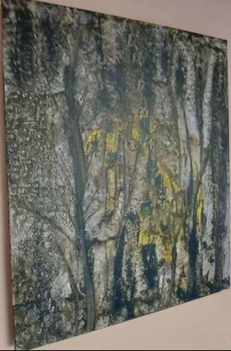 Dipinti: Gemälde Waldmotiv  Baumstämme handmade 40×50 – Nuovo (secondo la descrizione) da Riehen venduto da Steinbock1970 1