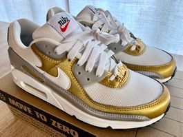 NIKE AIR MAX 90 SE WHITE METALLIC GOLD RARE NEW&BOX EUR 41 M