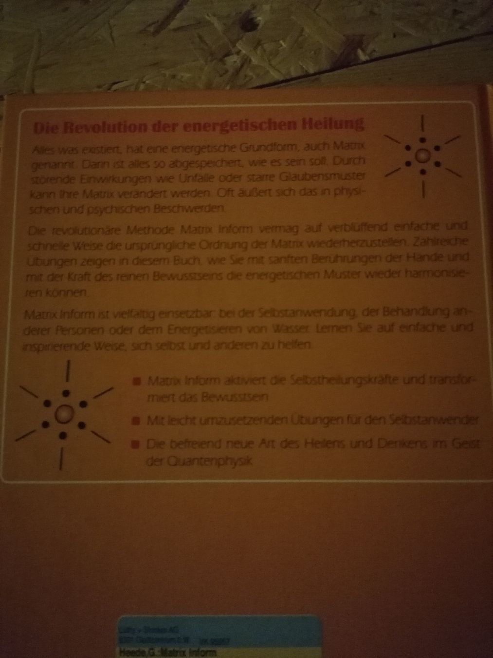 Bücher: Matrix Energetics & Matrix Inform. Quanten Physik.  – Gebraucht aus Wahlen b. Laufen von Aweiss 3