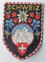Vintage Badge Wappen SCHWEIZ Edelweiss ST. GALLER STICKEREI