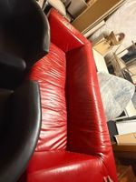 Sofa Leder rot LongLife 3-Sitzer gebraucht