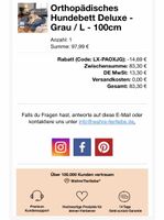 Orthopädisches Hundebett Deluxe Grau L 100cm neu