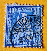 Sitzende Helvetia GESTEMPELT   Siehe Original Fotos