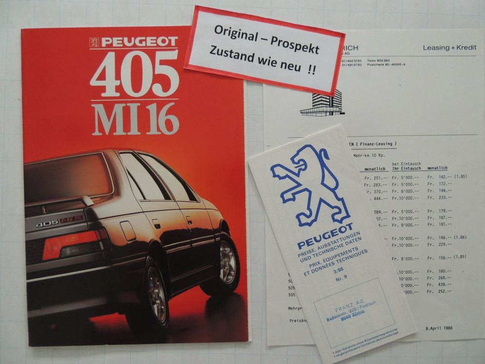 Brochure / Prospectus Peugeot 605 De 1985 - Magazine MOT, édition Allemande - État Très Bon