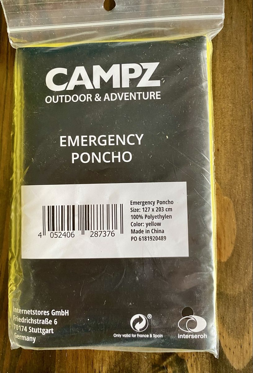 Altro in  Abbigliamento & Accessori: 15 Campz Notfallponcho, neu & originalverpackt – Nuovo e nell'imballaggio originale da Etzwilen venduto da Roto2