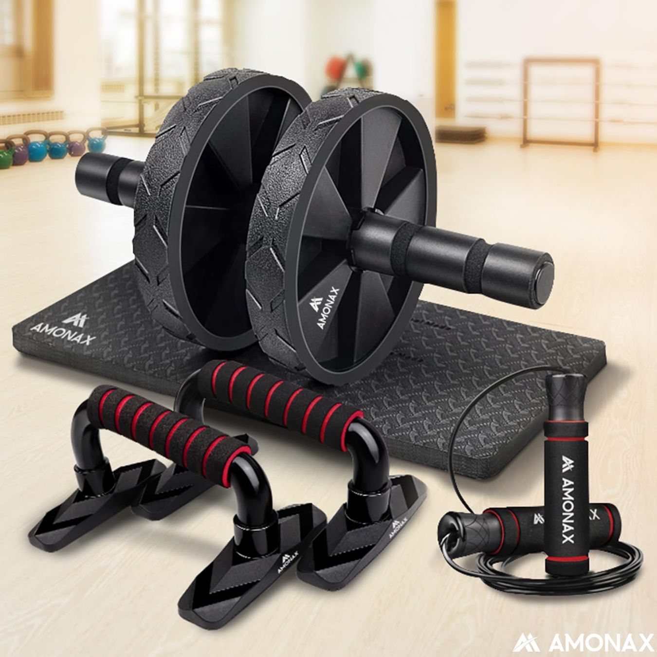 Vélos d'appartement: Bauchroller Bauchtrainer AB Wheel Set Kniematte Springseil – Neuf avec emballage d'origine à Dörflingen par Nixhub 6