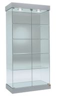 Glasvitrine, ESG Glas, LED, Silber (B.73cmxT.46cmxH.188cm)