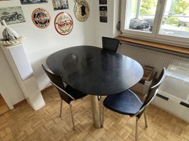 Ausziehtisch schwarz chrom