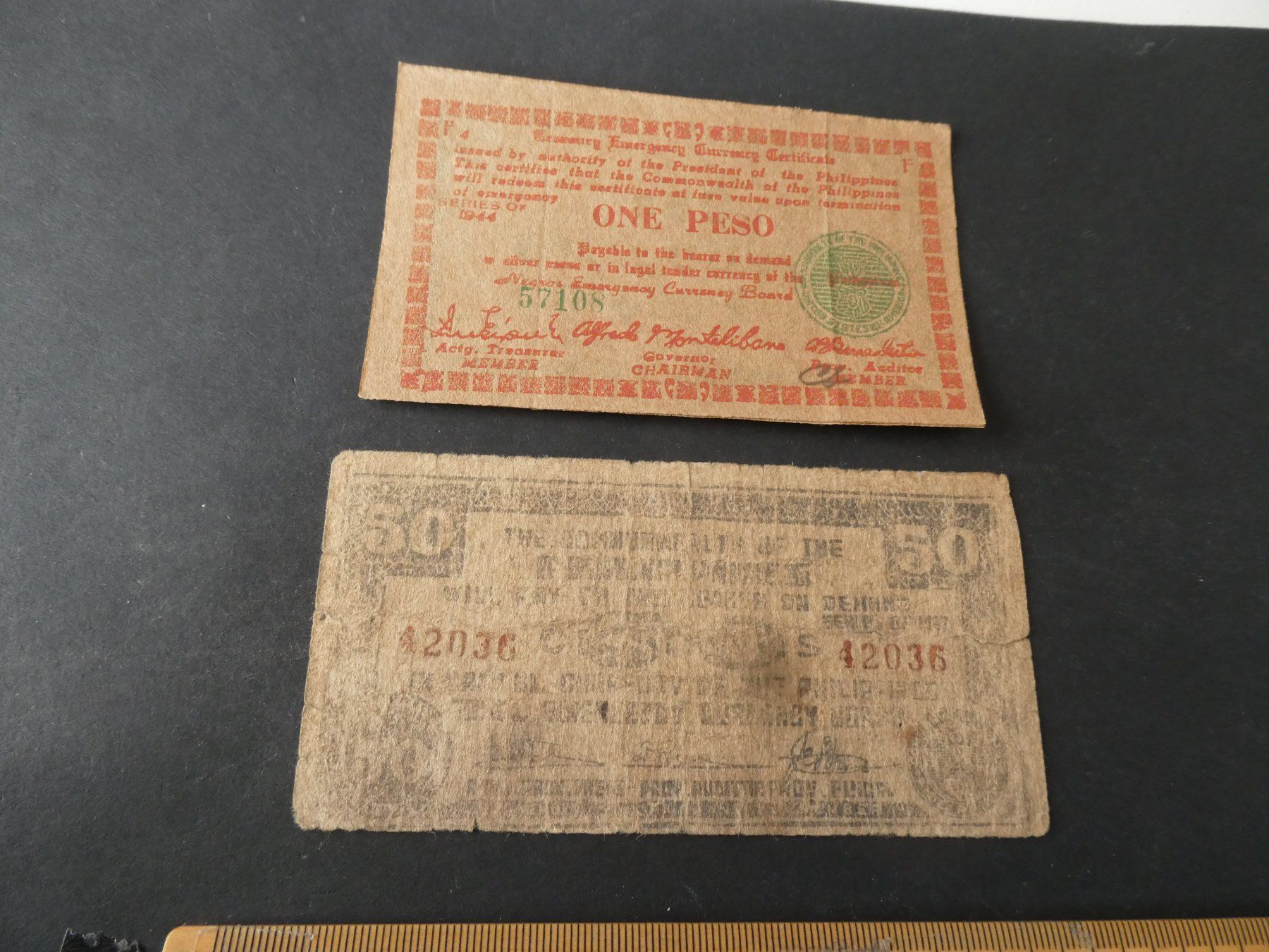 Banconote: Philippinen 1942/44, 2 alte Geldscheine – Usato da Hinterforst venduto da Rohusri