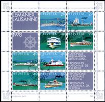 LEMANEX LAUSANNE 1978 KLEINBOGEN MIT 8 MARKEN AUSGABETAG