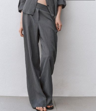 ZARA Hose grau gestreift Gr.L (38) NEU
