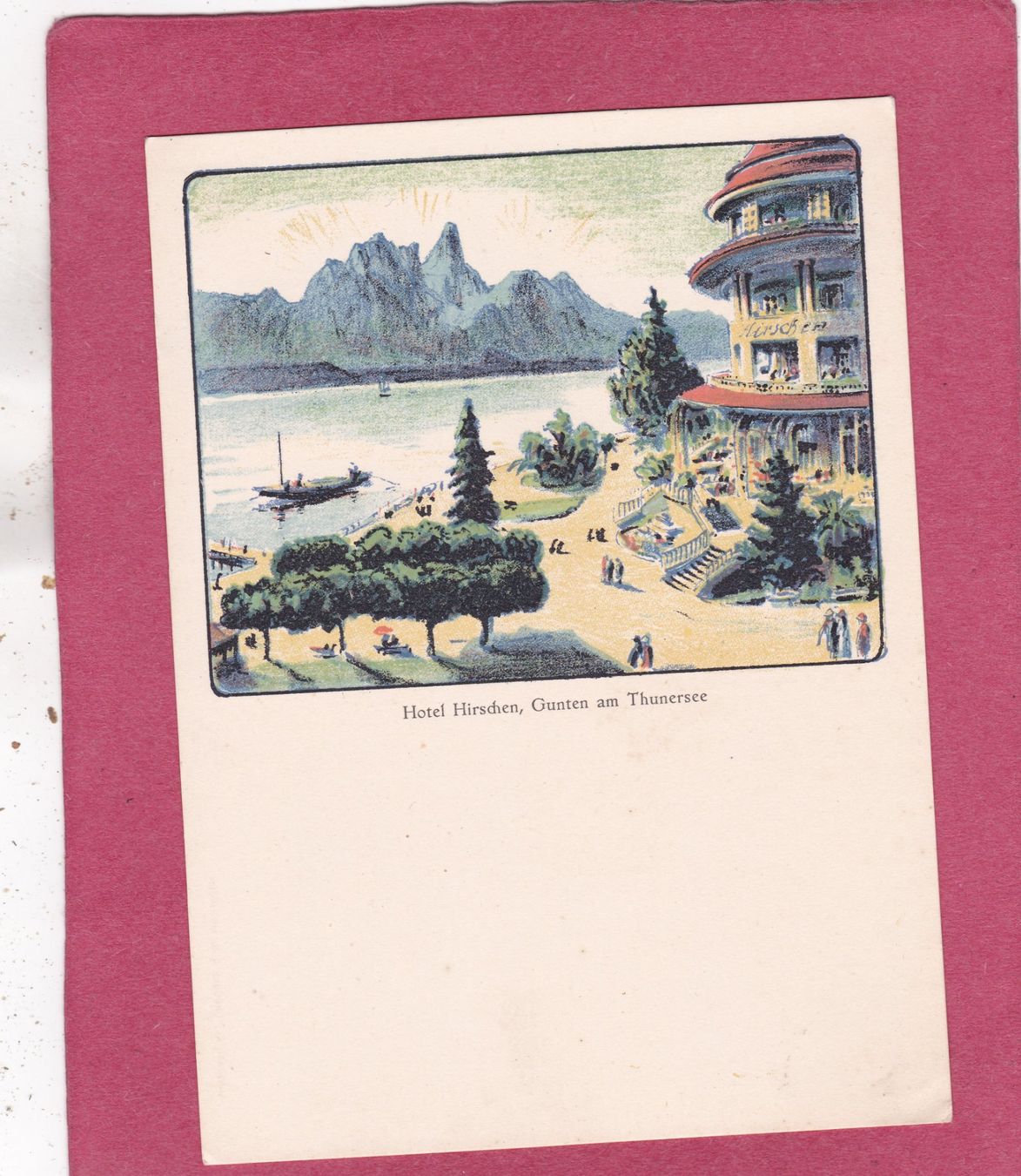 Cartoline postali: Gunten am Thunersee Hotel Hirschen – Usato da Herisau venduto da Lisegrat2008