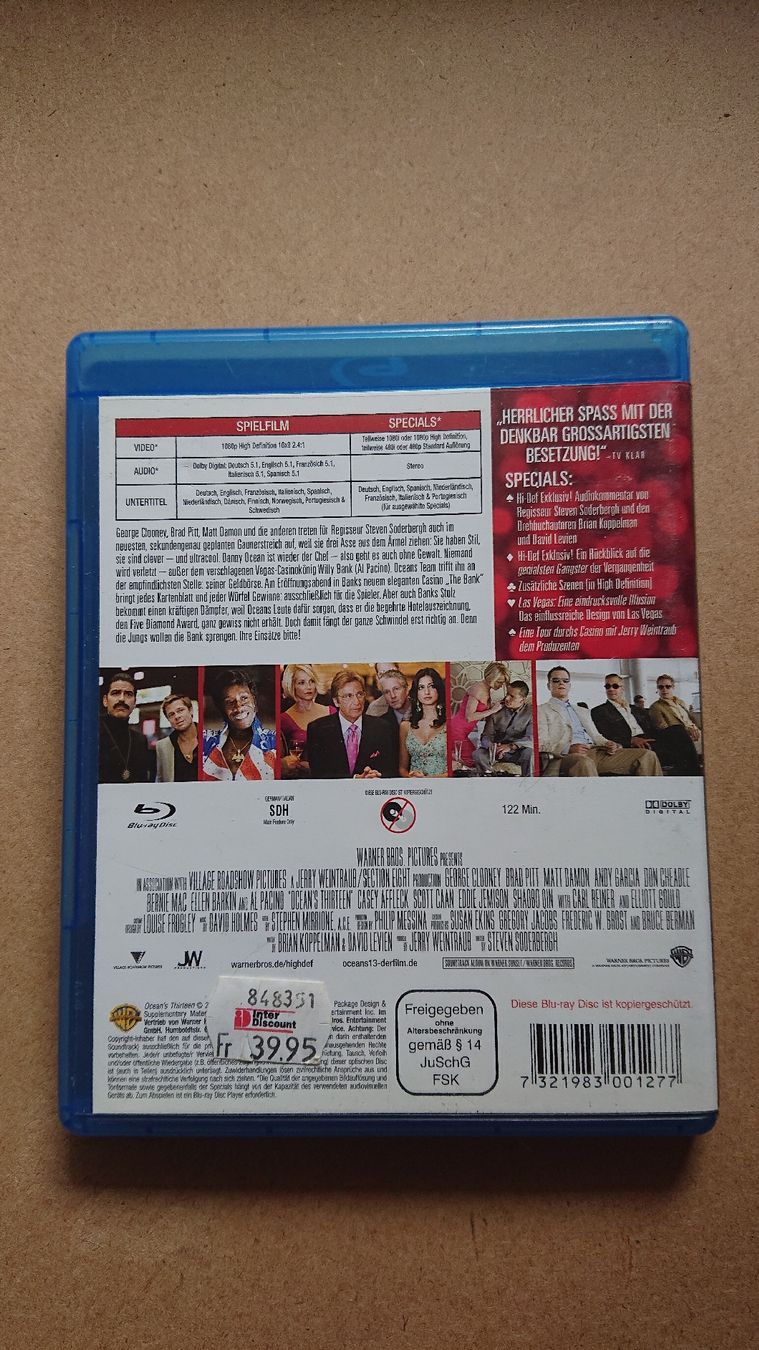 Tutti i DVDs: Ocean's 13 - Blu-ray  – Usato da Chur venduto da FreakofRarity 1