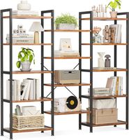 Bücherregal 14 Fächer Raumteiler Standregal Holz Metall