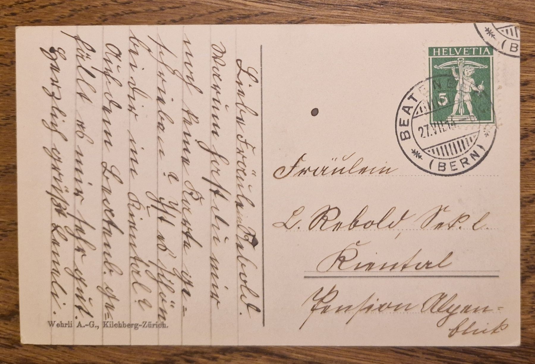Cartoline postali: Beatenberg 1914, n. Rheintal – Usato da Ebikon venduto da Donar50 1