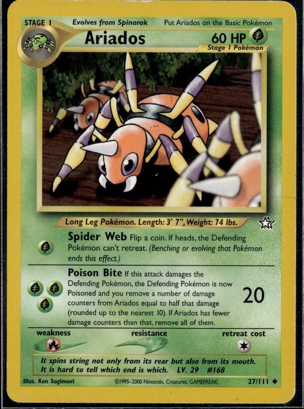 Pokémon Carte collezionabili: Ariados 27/111 Neo Genesis – Usato da Zürich venduto da pokemon_cards