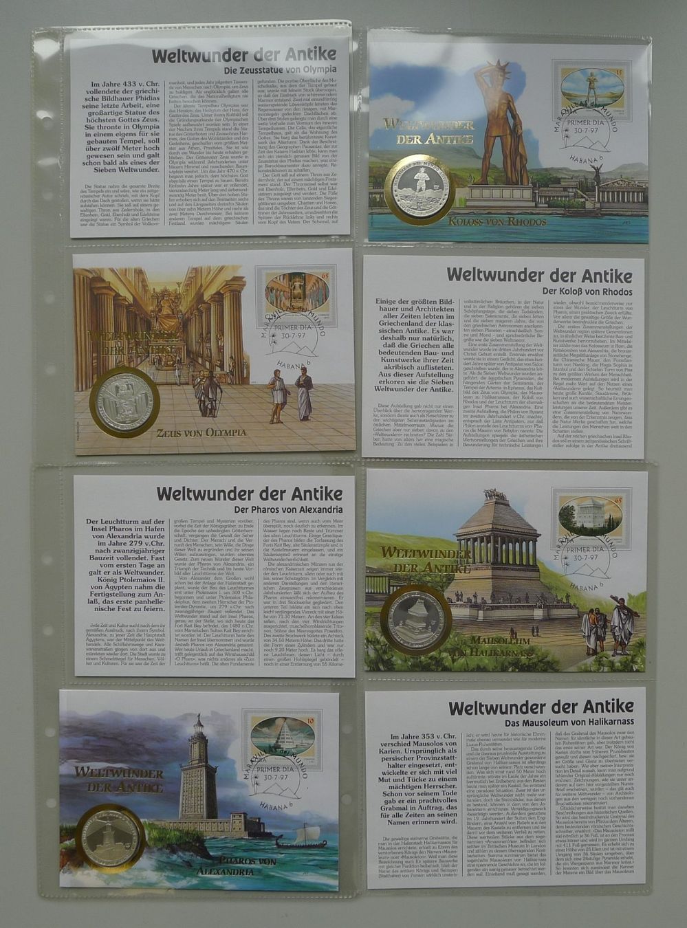 Tutti le monete: 1997, Numisbriefe "Weltwunder der Antike" mit 7 Silbermünzen – Usato da Sursee venduto da Luzernerraute 5