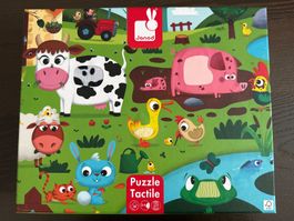 Puzzle Janod Ferme Tactile - Éveil sensoriel garanti!