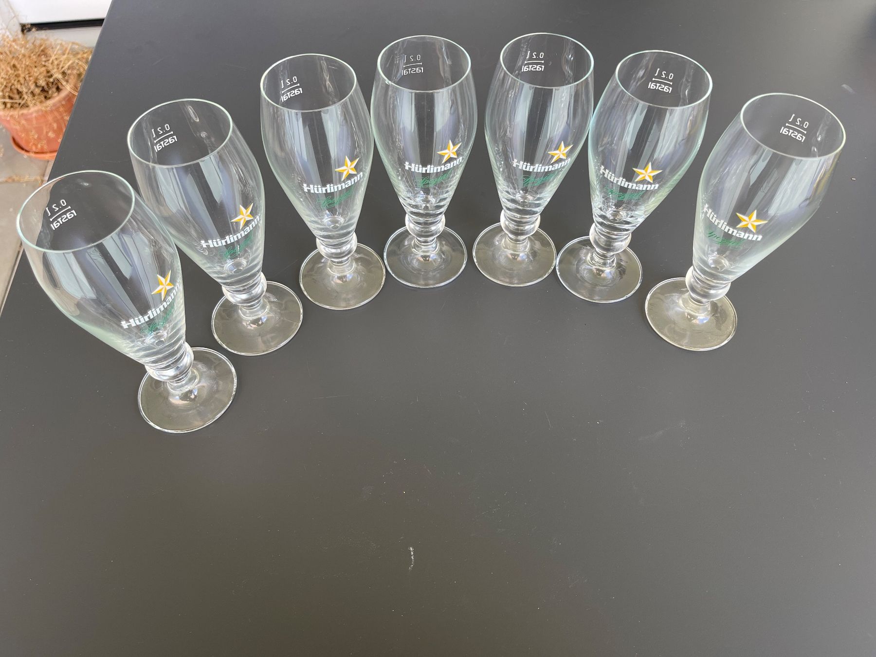 Bicchieri: 7 Hürlimann Biergläser 0,2l – Usato da Ennetbürgen venduto da sto_2rrg
