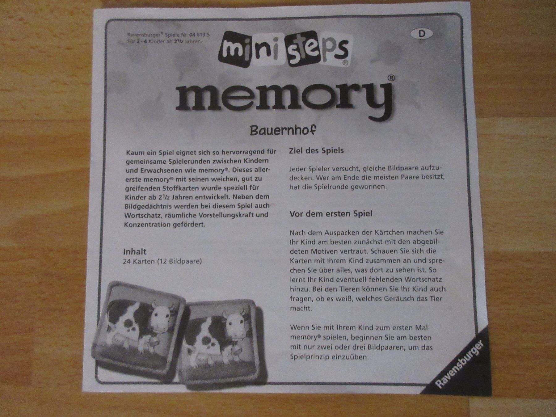 Ravensburger Giochi: Ravensburger Memory Bauernhof ministeps – Usato da Kaisten venduto da renault015 3
