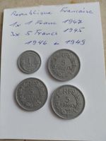 Französische Francs, 1x 1 Fr 3x 5 Francs