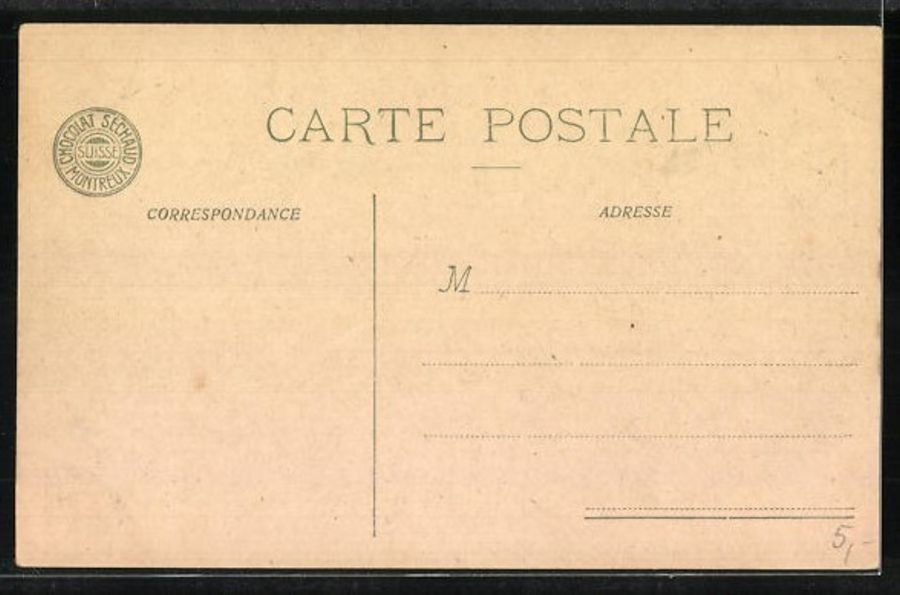 Cartoline postali: Pêcheurs à Lugano, publicité de Chocolat Séchaud – Usato da Frauenfeld venduto da POML 1