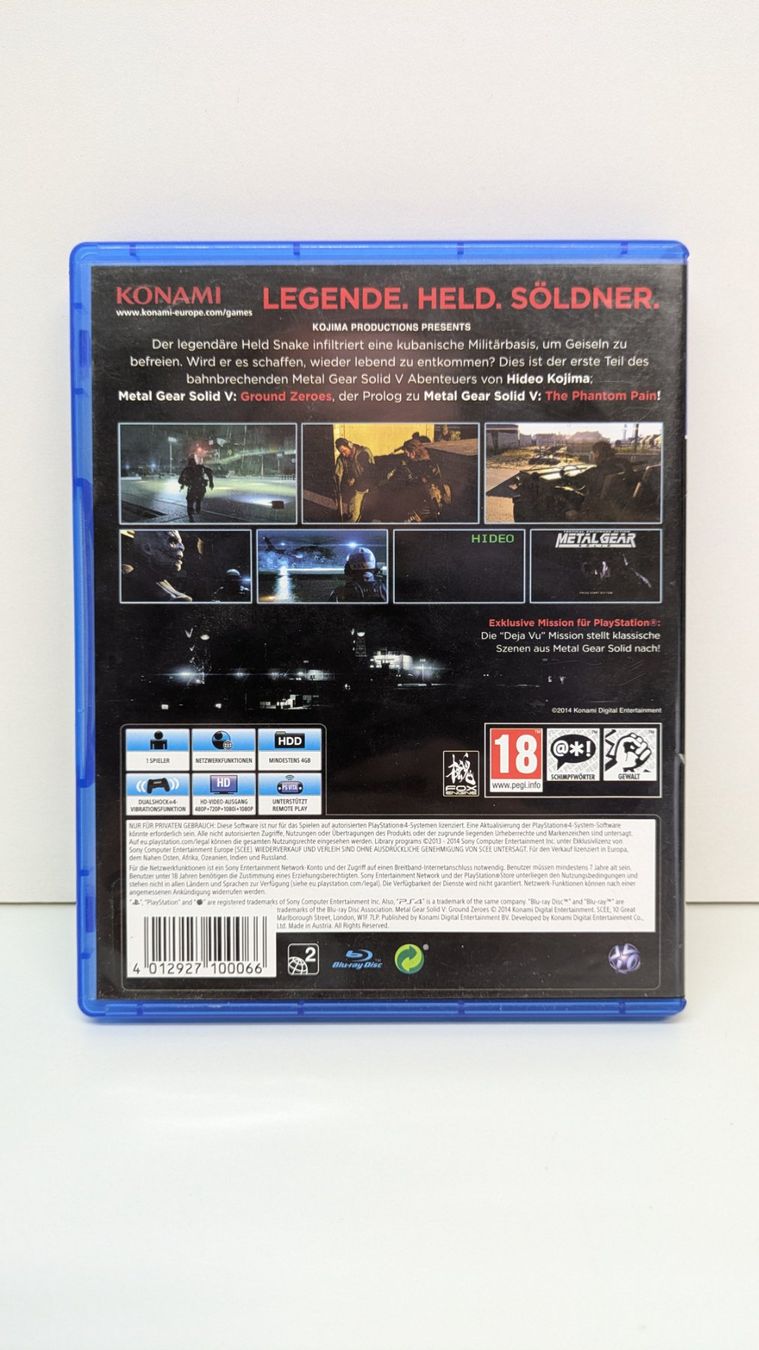 Giochi: Metal Gear Solid V: Ground Zeroes - PlayStation 4 – Usato da Menziken venduto da mame18 2
