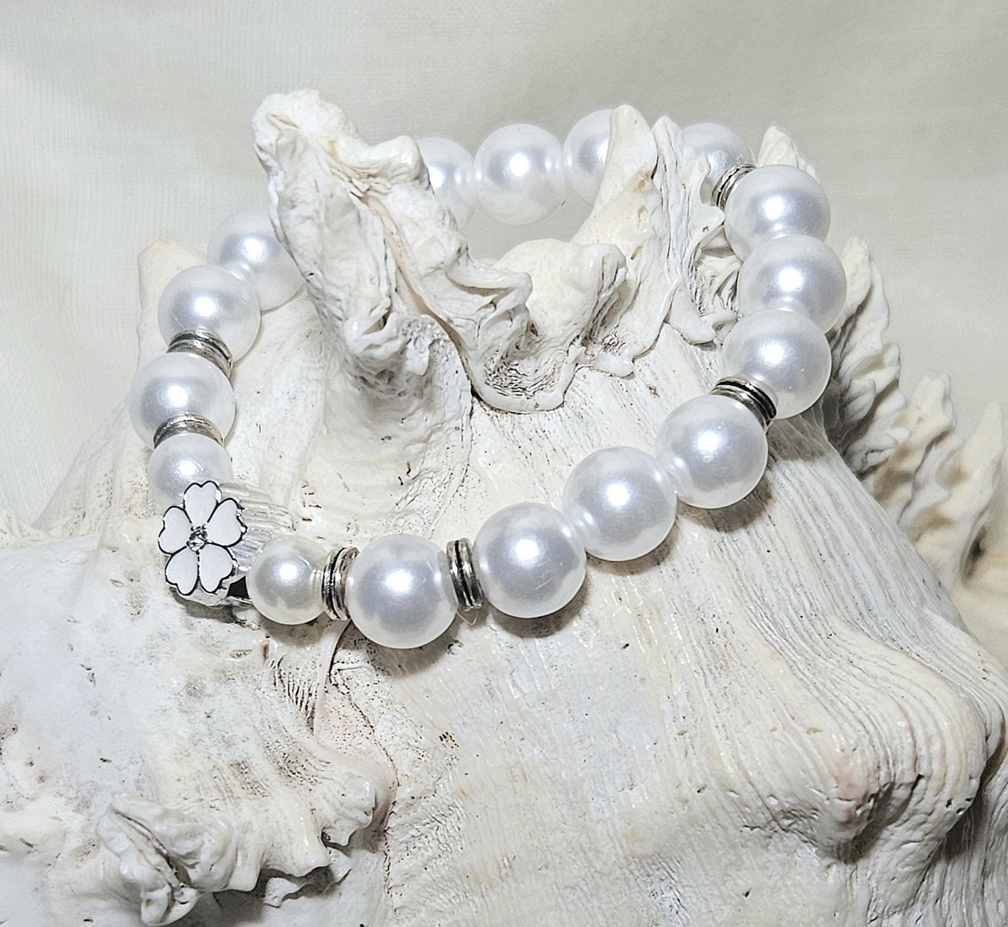 Bracciali & Braccialetti: Kunstperlen-Blumen Armk. - Spendenaktion – Nuovo (secondo la descrizione) da Unterkulm venduto da Nachtigall 2