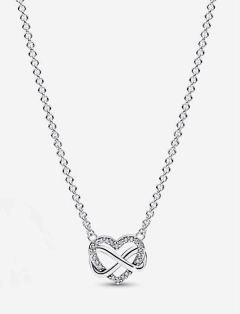 Pandora Catenine: Collier Argenté Infini & Coeur – Nuovo e nell'imballaggio originale da Fribourg venduto da ers_rm85