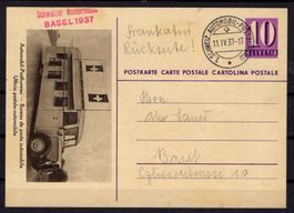 R1677  /  Entier illustré 1er bureau de poste automobile