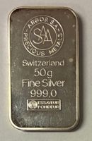 Silberbarren 50 gr. Argor Feinsilber 999.0