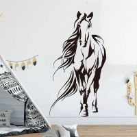 Wandsticker Pferd schwarz und weiß 78x42cm