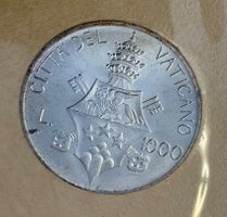 (1123) Vatikan, 2 x 500 Lire + 1 x 1000 Lire, Etui, stgl