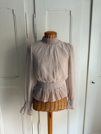 JAPNA - Chiffon Blusenoberteil beige-weiss gemustert S
