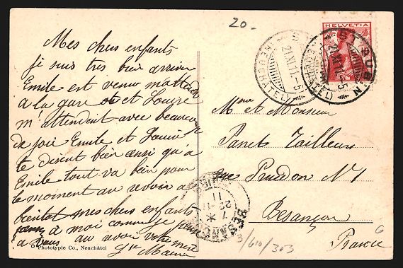 Cartoline postali: AK St. Aubin, Teilansicht, 1911 – Usato da Berlin venduto da bartko-reher 1