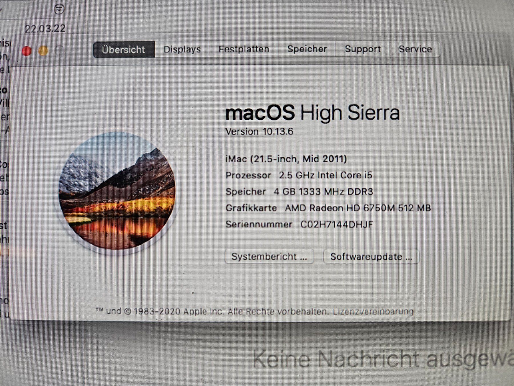 Apple PCs: iMac 21.5" Mid 2011 ab 1.- – Gebraucht aus Matzingen von Ananas1 1