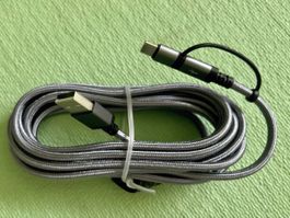 USB-A auf USB-C & Micro Ladekabel Textilummantelt neuwertig