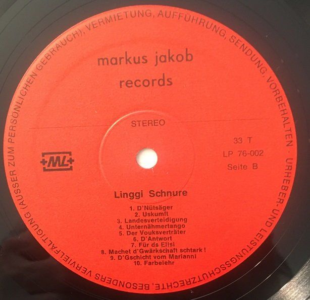 Dischi in vinile: Singgruppe Linggi Schnure (LP) – Usato da Grüningen venduto da azulvinyl 3