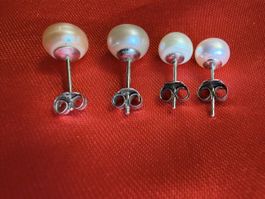 Perlenohrstecker Set 925 Silber – Natürliche Perlenform⁠