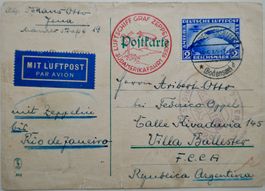 Zeppelin 1. Südamerikafahrt 1930 Karte nach Argentinien