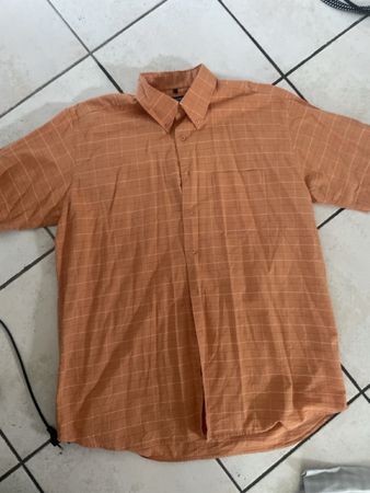 Oranges Liberty Hemd Gr.XL Orange Kariert - Sommer leicht!