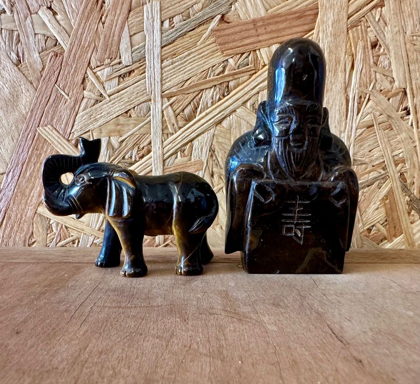 Chinesische Elefanten-Statuen Aus Palisander – Glücksbringer Für Zuhause & Büro