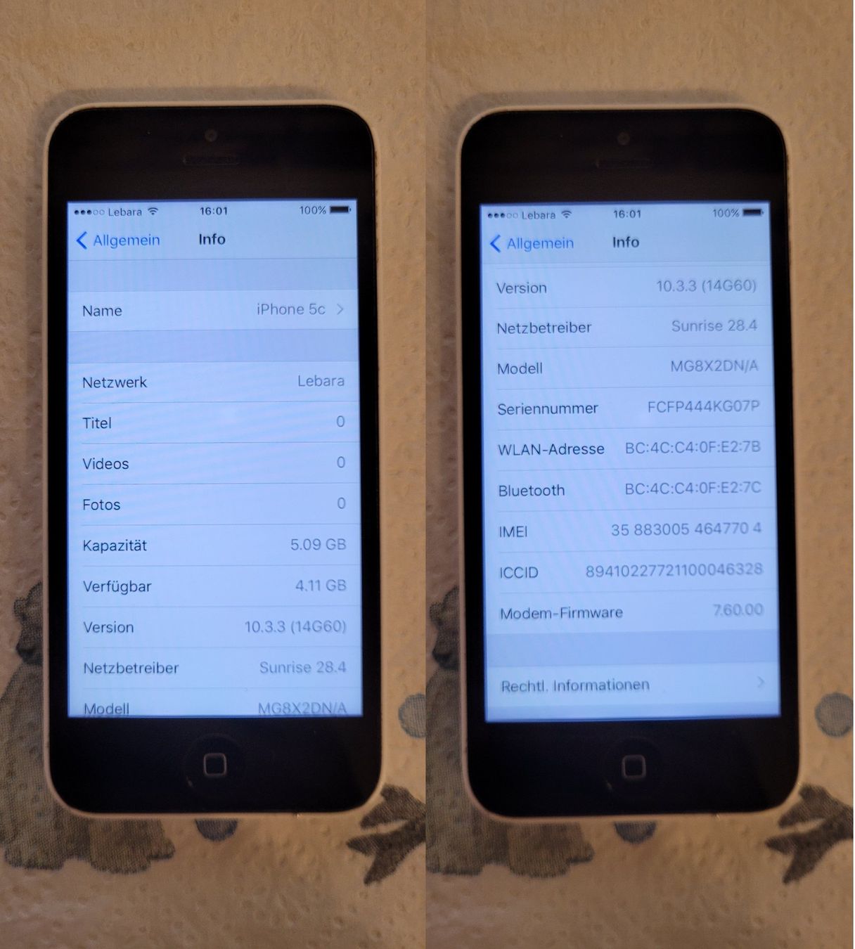 Apple Telefoni cellulari / Smartphones: Apple Iphone 5c / A1507 / 8 GB / Weiss / iOS 10.3.3 / #64 – Usato da Adlikon b.Regensdf venduto da ChriZ86 3
