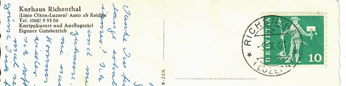 Cartoline postali: Kurhaus Richenthal – Usato da Hochdorf venduto da Ziegel-16 1