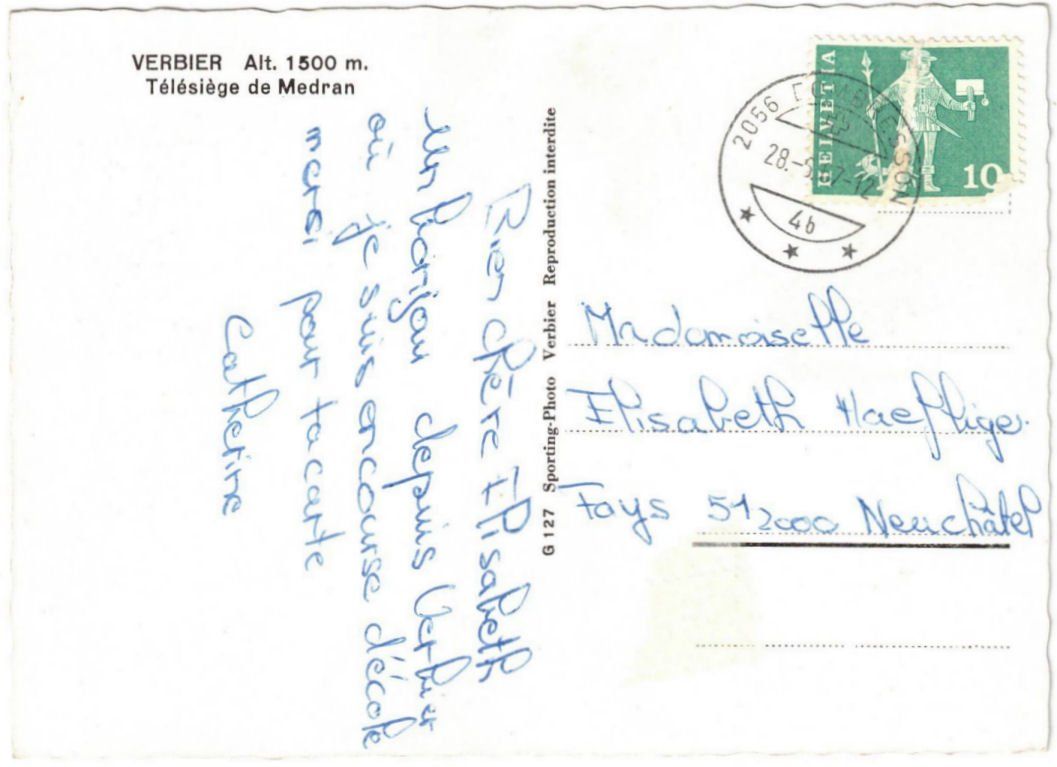 Cartoline postali: Verbier - Sessellift Médran – Usato da Binningen venduto da Mountainrider 1