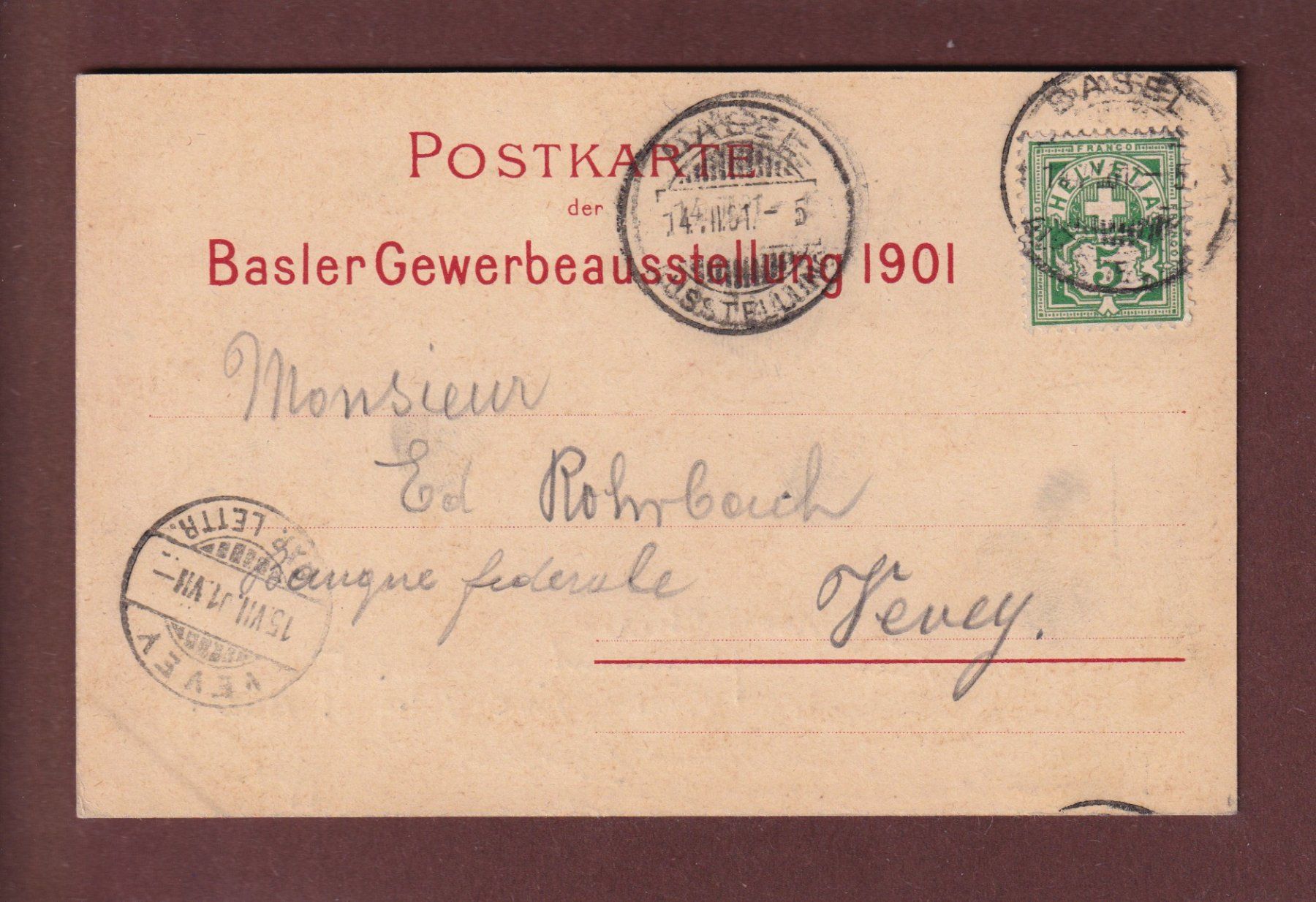 Cartes postales: BASEL - Gewerbe Ausstellung 1901 – D'occasion à Pully par nicecards 1